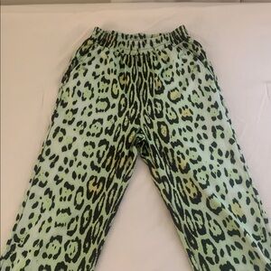 Leopard Print Straight Leg Pants